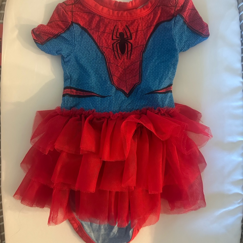 Posh Peanut 0-3 Red & Blue Spider Girl Tutu Costume Bodysuit